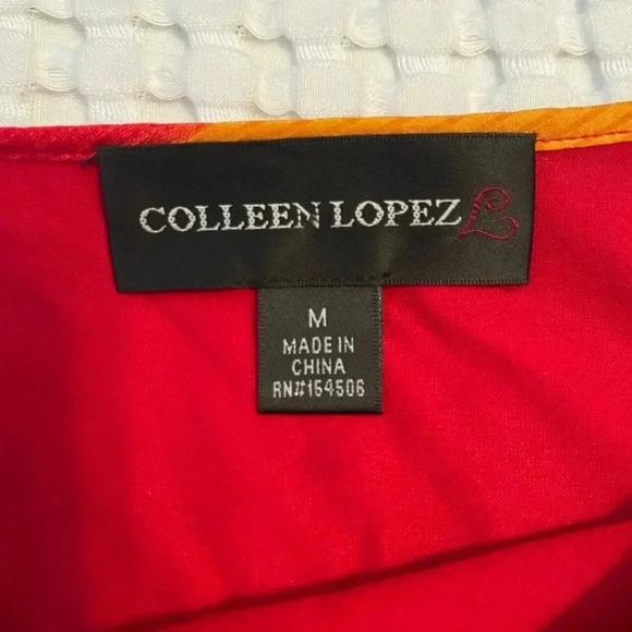 Asymmetric Poncho Blouse| Red Multi Color| Medium - Picture 5 of 9